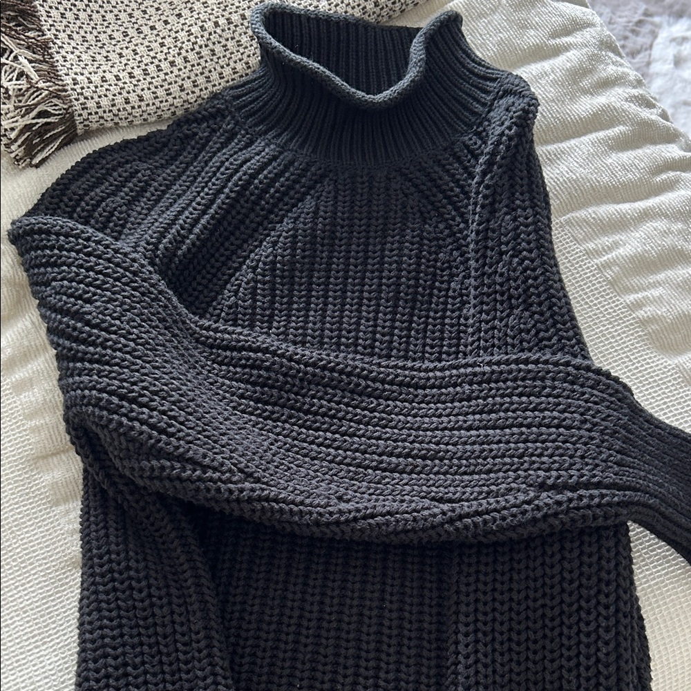 J. Crew Black Cotton Turtleneck Sweater